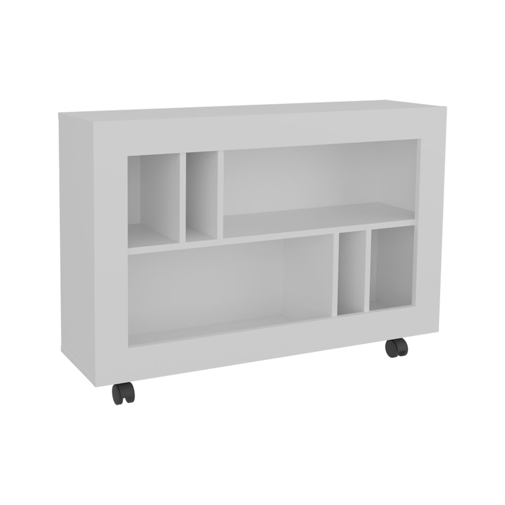37-Inch Lacey Console Furniture with Casters and 5 Open Shelves – Indoor Use And Assembly Required