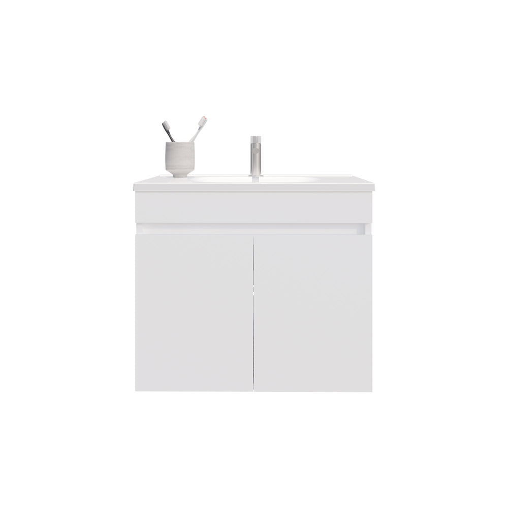 23-Inch Tarentum Bathroom Vanity with Sink with Double Door and 2 Open Shelves – Compact Footprint