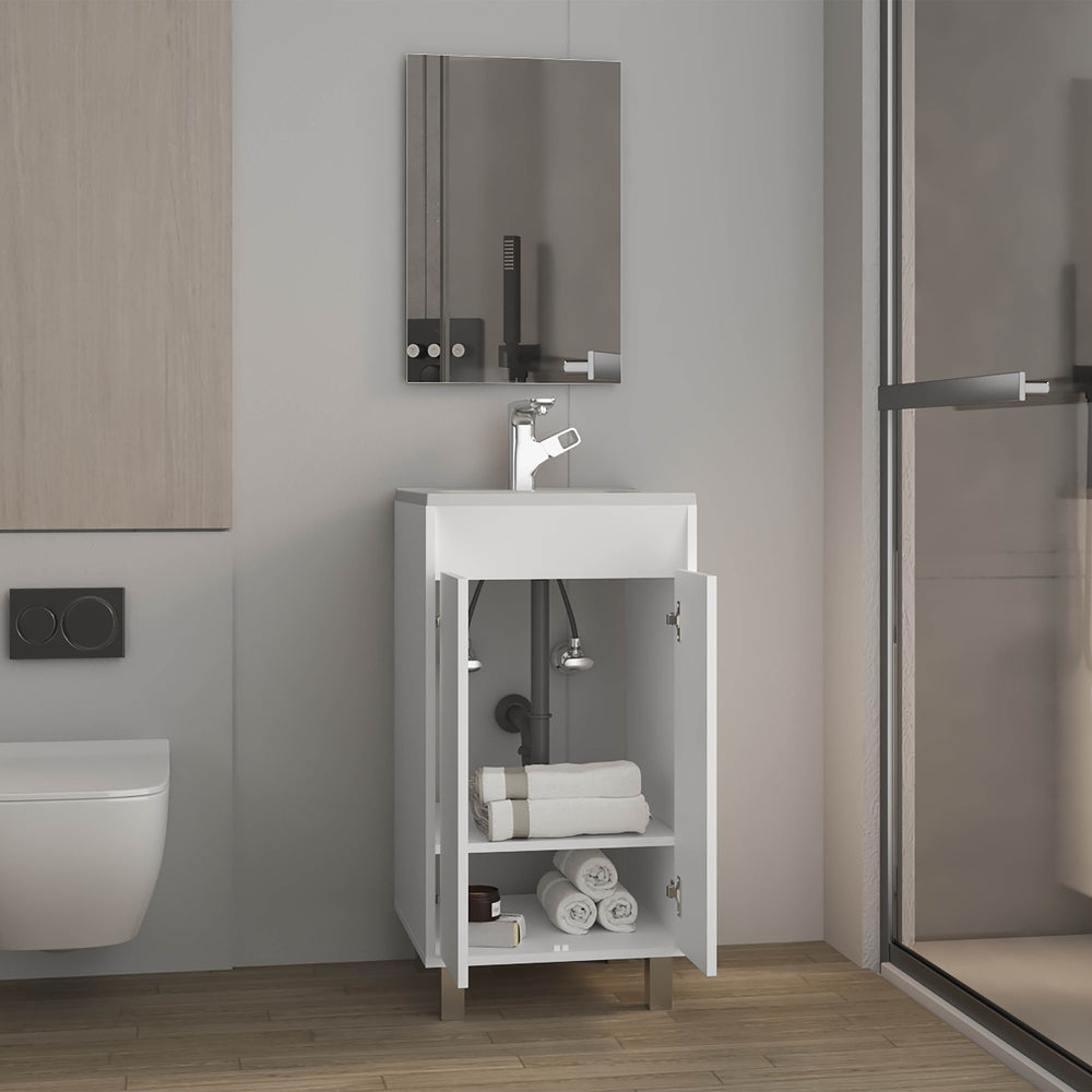Ingold Bathroom Vanity Set with Mirror with Mirror and Double Door – Paneled Double Doors