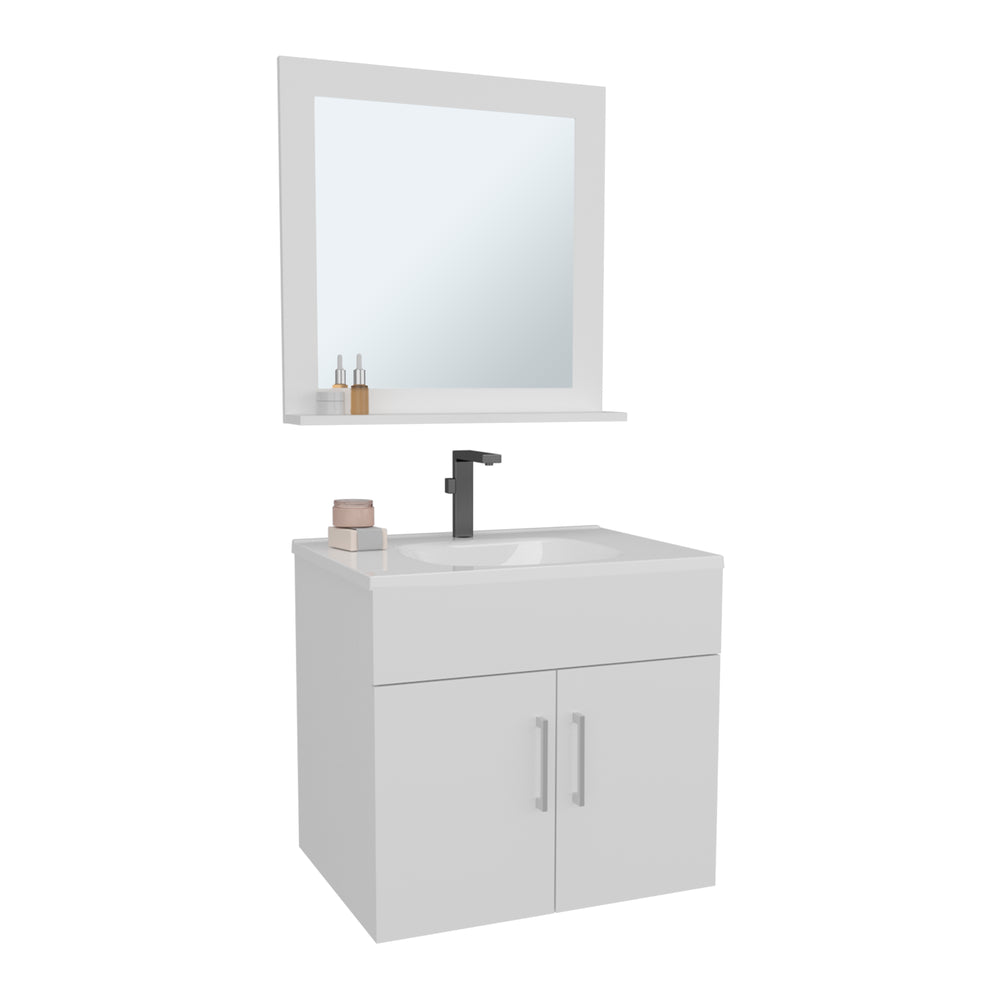 24-Inch Jette Bathroom Vanity with Sink with Mirror and Double Door – Durable Construction