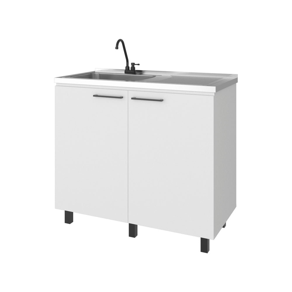 Alatna Freestanding Utility Base Cabinet with Stainless Steel Countert ...