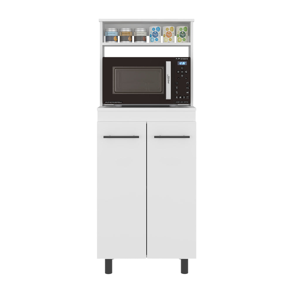 24-Inch Enderlin Storage Cabinet with Double Door and 3 Open Shelves – Enclosed Cabinet Storage
