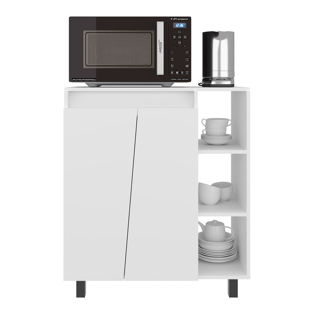 32-Inch Hazen Storage Cabinet with Double Door and 5 Open Shelves – Durable Construction