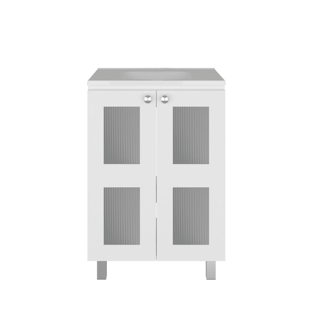 24-Inch Mesic Bathroom Vanity with Sink with Double Door – Cabinet Storage