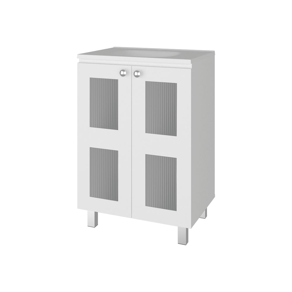 24-Inch Mesic Bathroom Vanity with Sink with Double Door – Raised Leg Base