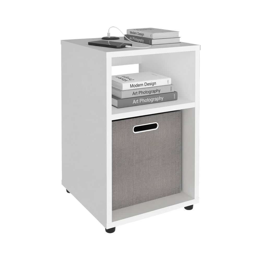 13-Inch Parmele Side Table – White Manufactured Wood Finish
