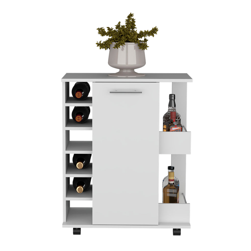 26-Inch Selden Bar Cart with Casters – Versatile Display Function