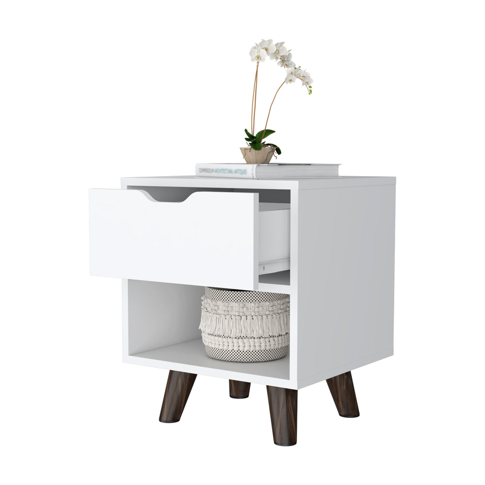 16-Inch Cliff Modern Nightstand – Sturdy Wooden Legs