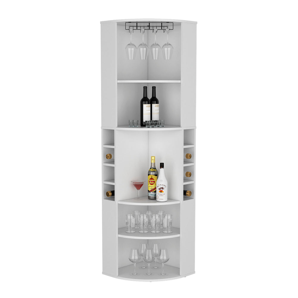 Agra Corner Bar Cabinet with 5 Open Shelves – Open Display Shelving