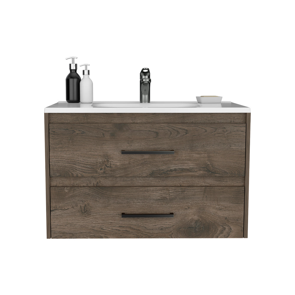 32" Cardova Floating Bathroom Vanity with 2-Drawers – Integrated Sink Top