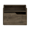DEPOT E-SHOP Winchester Floating Nightstand, Modern Dual-Tier Design with Spacious Single Drawer Storage, Dark Brown