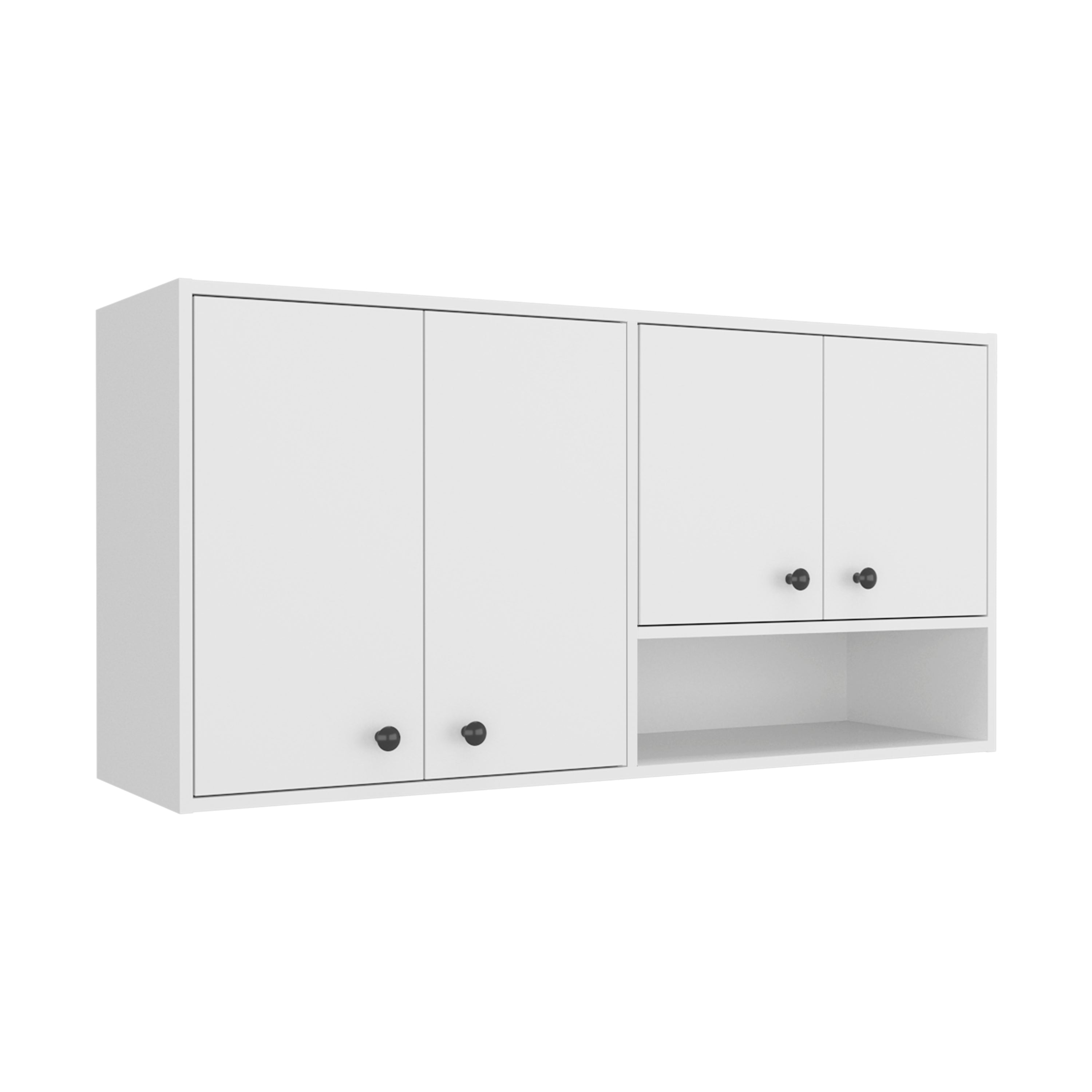 MLB 14774 - 120 Napoles wall kitchen cabinet (white), angled view, closed, white background