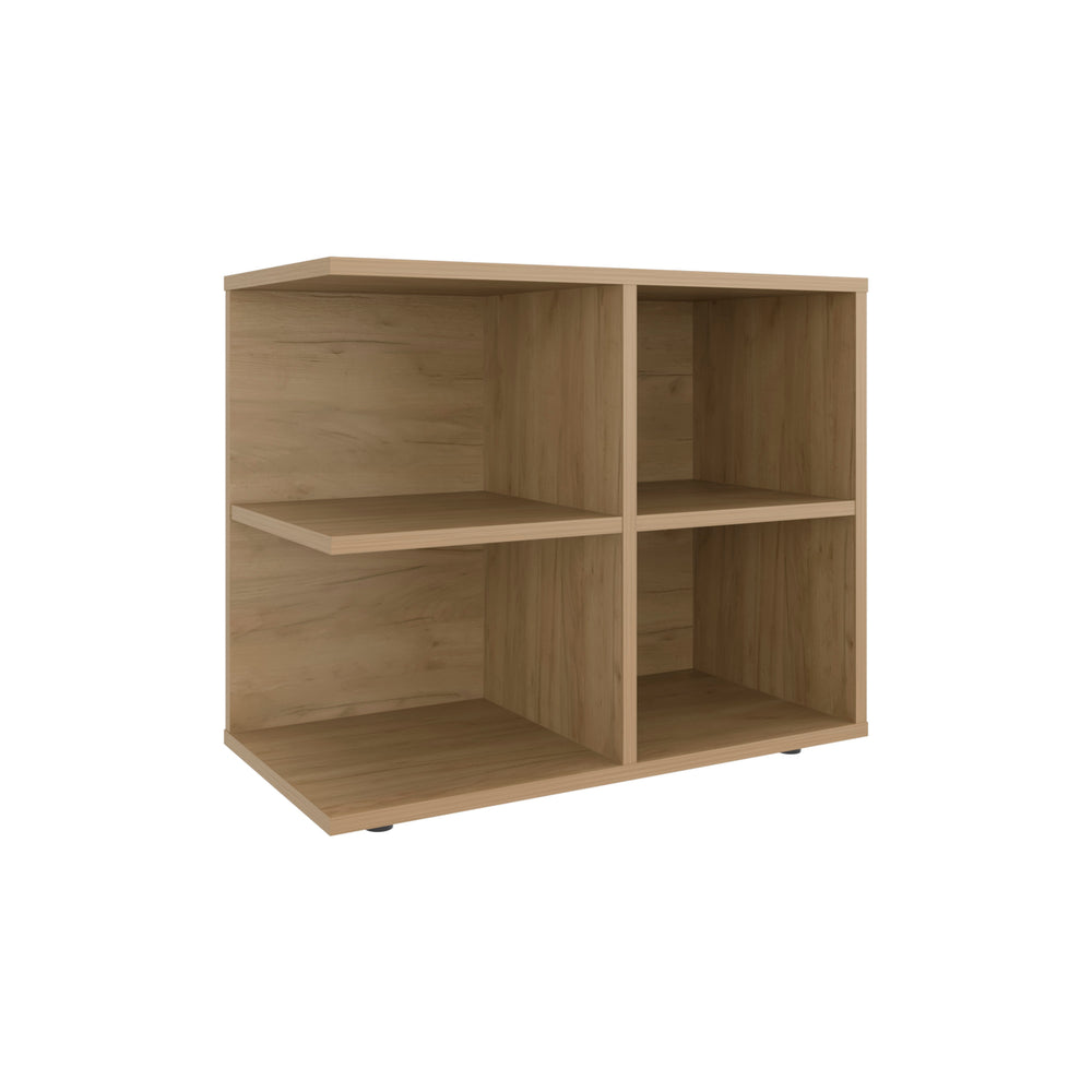 24-Inch Orchards Console Sideboard Furniture with 4 Open Shelves – Natural Oak Wood Finish