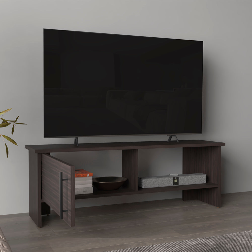 47-Inch Trenton TV Stand with Single Door – Open Media Shelving