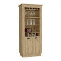 DEPOT E-SHOP Gale Bar Cabinet Elegant Multi-Storage Unit with Built-in Bottle and Glass Racks, Macadamia