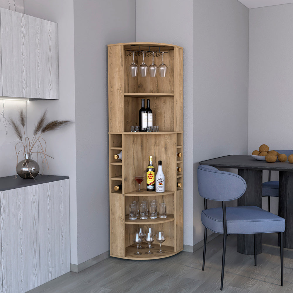Agra Corner Bar Cabinet with 5 Open Shelves – Confirmed Load Rating