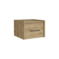 DEPOT E-SHOP Yorktown Floating Nightstand, Space-Saving Design with Handy Drawer and Surface, Macadamia