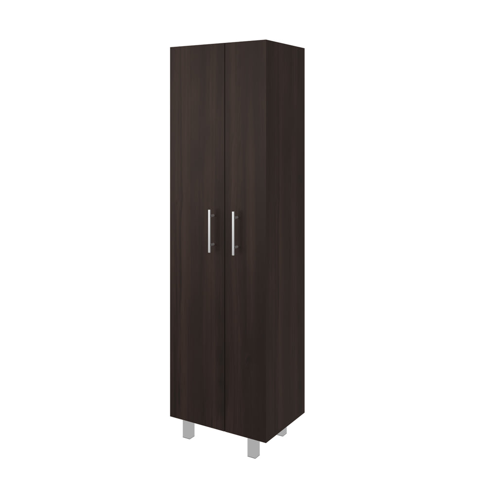 Nala Tall Cleaning Cabinet with Double Doors, Interior Shelving and a Full-Height Broom Compartment – Interior Shelving