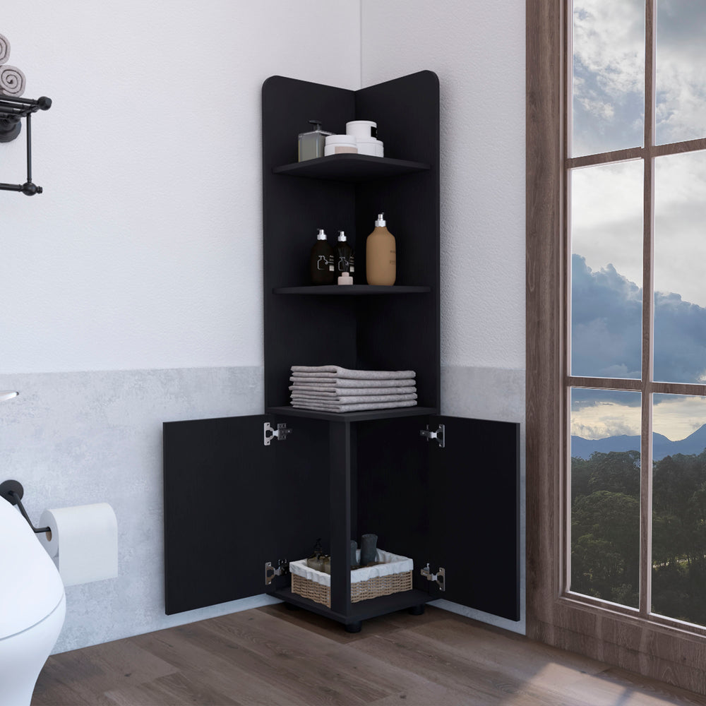 14-Inch Vestal Tall Storage Cabinet – Open Display Shelving