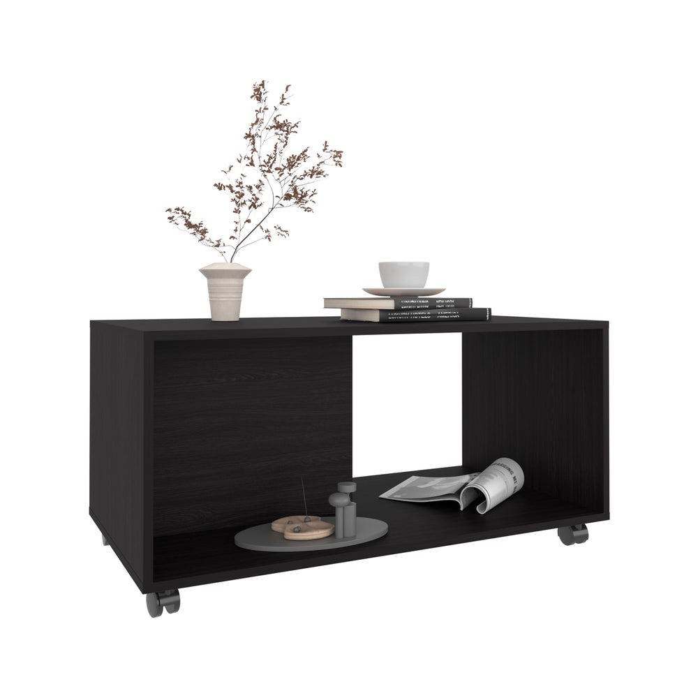 36-Inch Denton Coffee Table with Casters – Open-Frame Design
