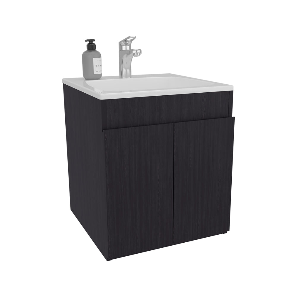 18-Inch Rayle Bathroom Vanity with Sink with Double Door – Integrated Sink Top