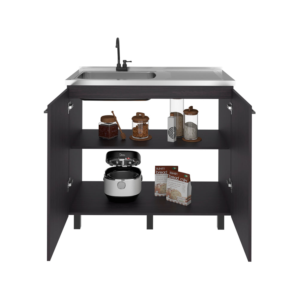 Alatna Freestanding Utility Base Cabinet with Stainless Steel Countert ...