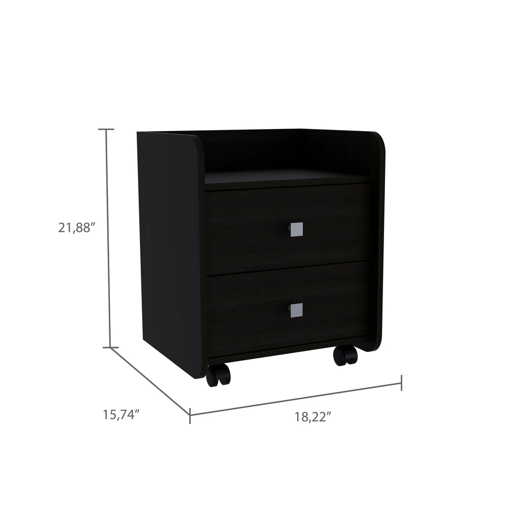 18-Inch Marsella Nightstand with 2-Drawer – Open Top Shelf