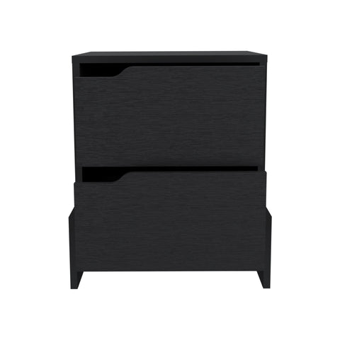 DEPOT E-SHOP Haines Nightstand with 2-Drawers, End Table with Sturdy Base