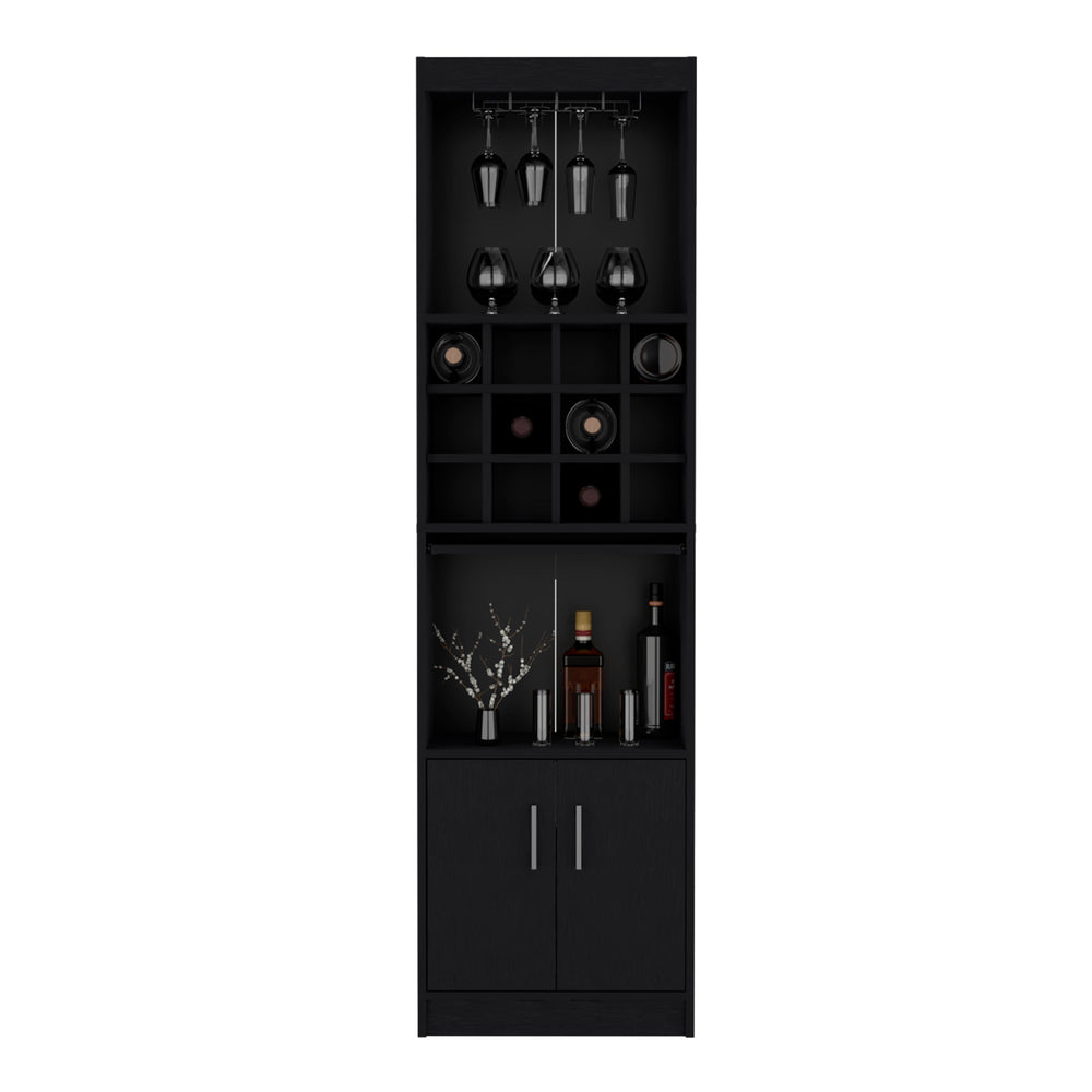 Pisek Bar Cabinet with 5 Open Shelves – Layered Interior