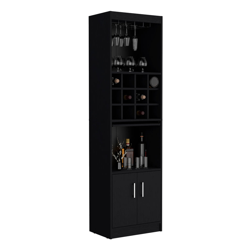 Pisek Bar Cabinet with 5 Open Shelves – Versatile Bar Storage