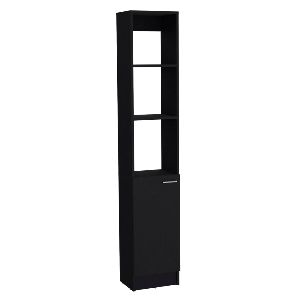 13-Inch Parks Linen Tower Cabinet with Single Door and 6 Open Shelves – Certified, Assembly Required