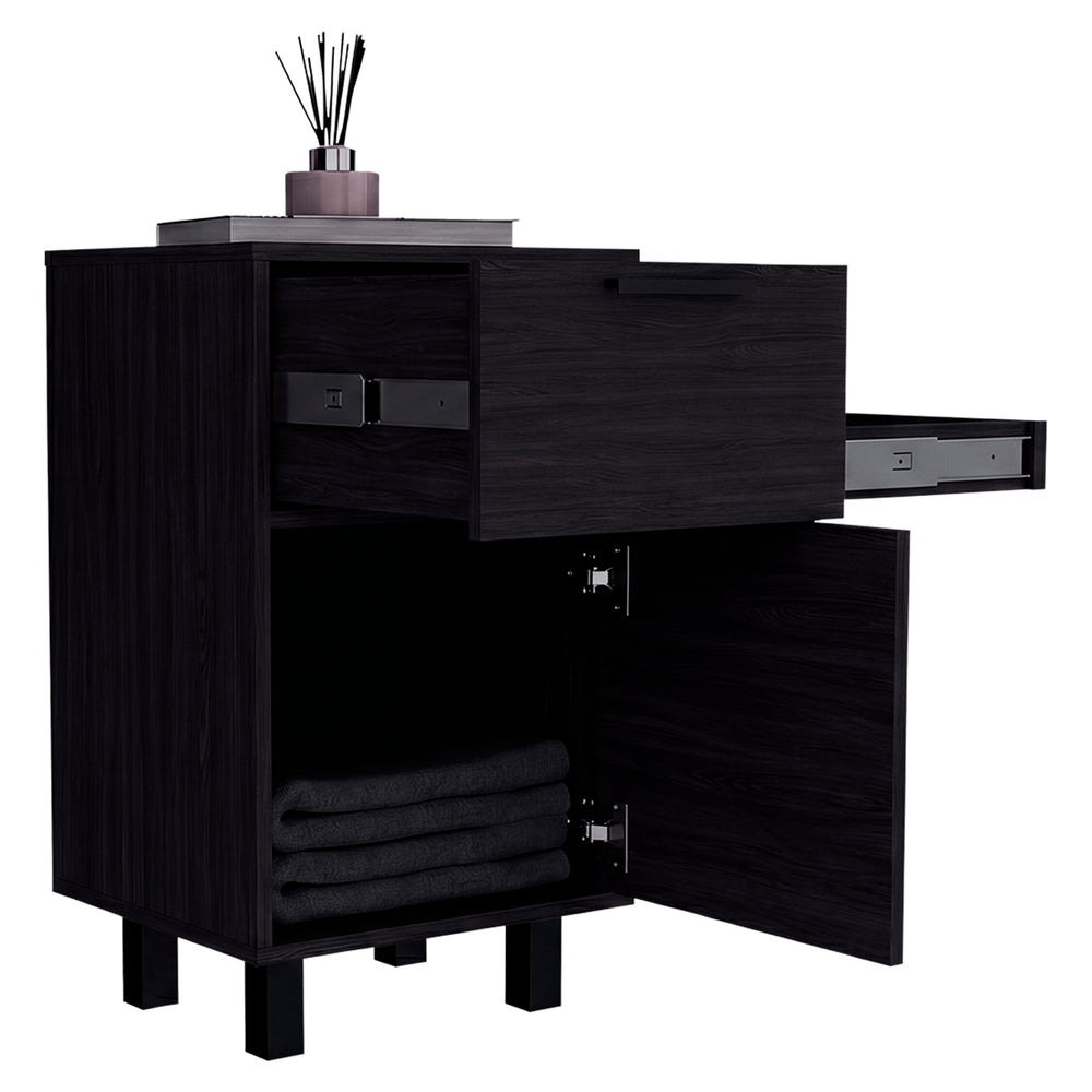 Dover Nightstand with Hidden Valuables Drawer and Black Metal Legs for the Bedroom – Hidden Valuables Drawer