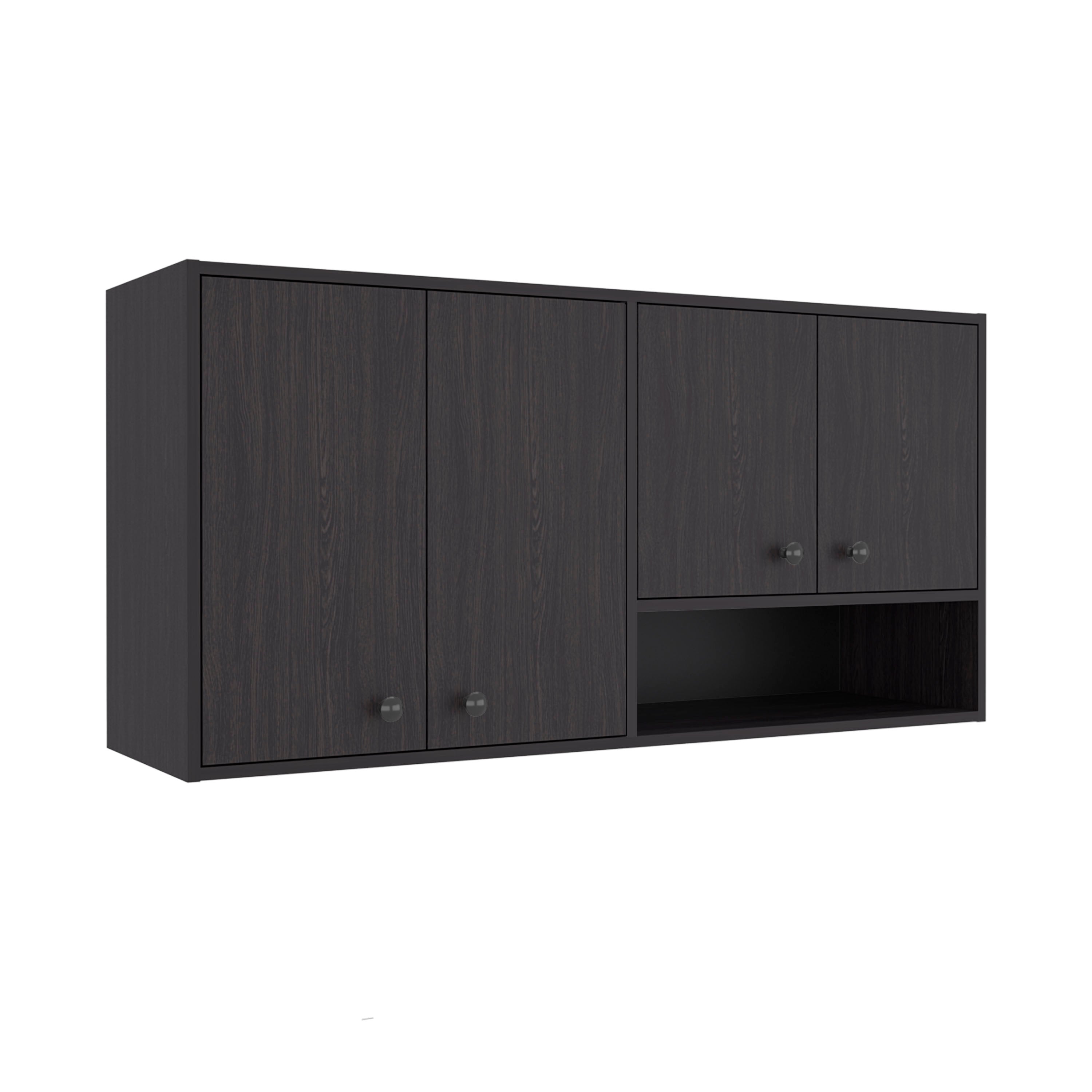 MLW 14776 - 120 Napoles wall kitchen cabinet (wengue), angled view, closed, white background