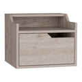 DEPOT E-SHOP Winchester Floating Nightstand, Modern Dual-Tier Design with Spacious Single Drawer Storage, Light Gray