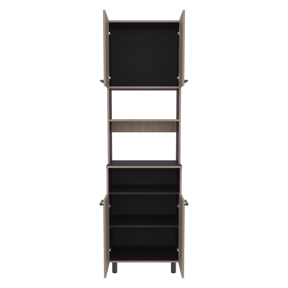 24-Inch Zena Kitchen Pantry Cabinet with 6 Open Shelves – Concealed Cabinet Storage