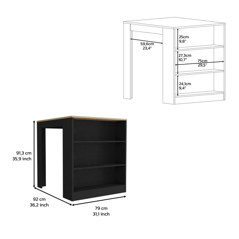 36-Inch Milos Kitchen Island – Durable Construction