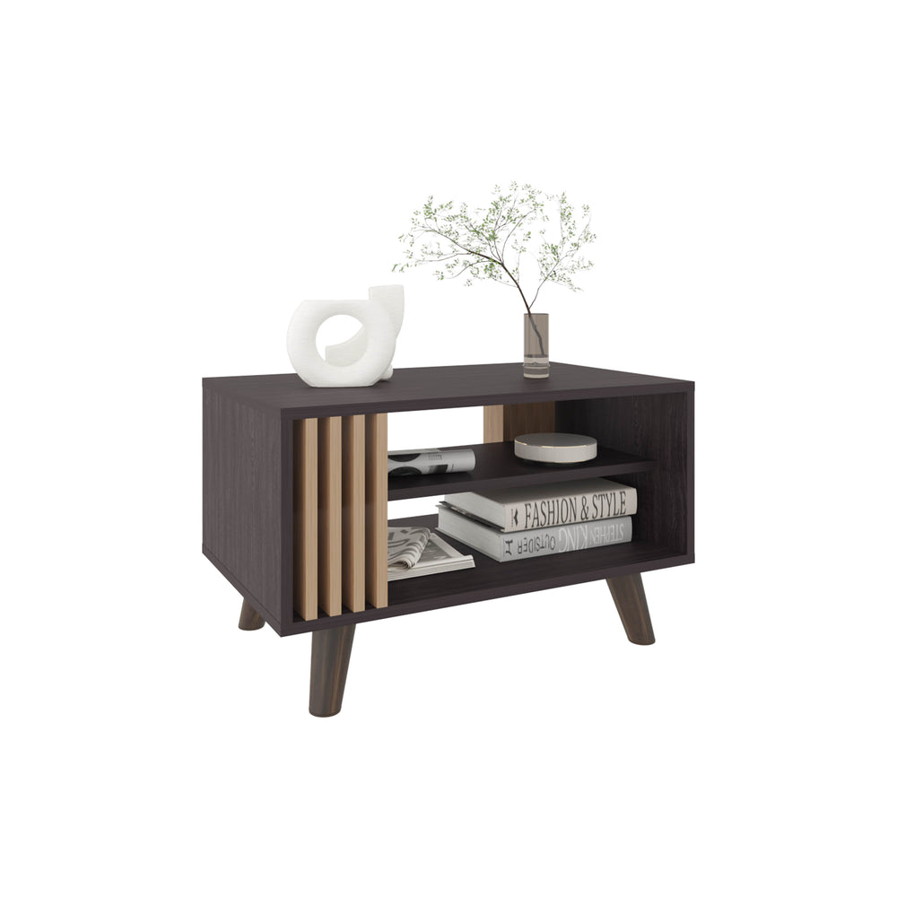 26-Inch Roann Coffee Table with Single Door and 2 Open Shelves – Indoor Use And Assembly Required