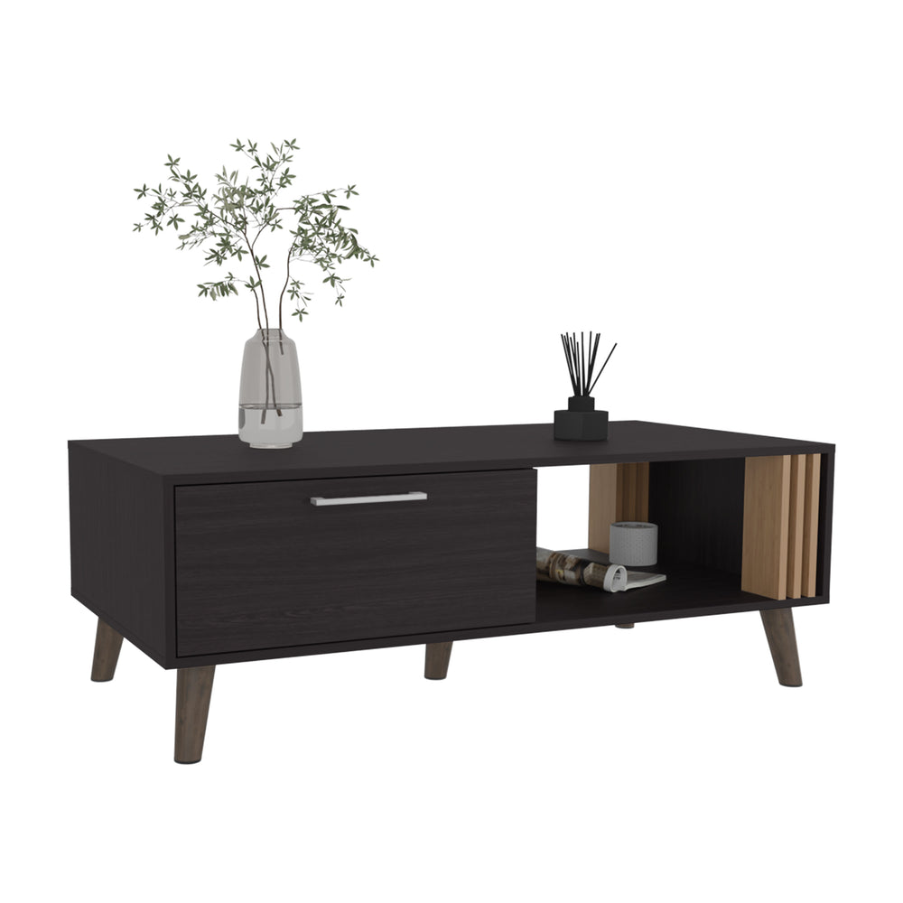 47-Inch Lenoir Coffee Table with Single Door – Cabinet Storage Door