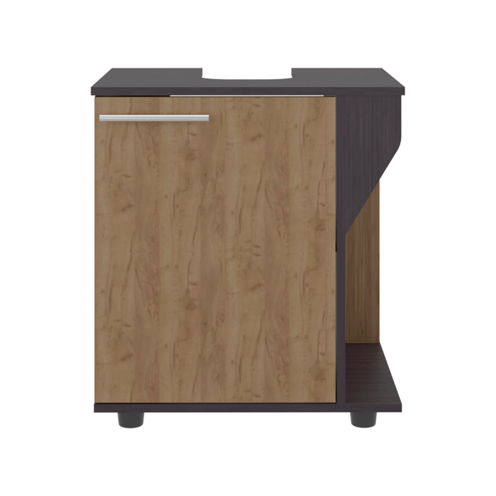22-Inch Enfield Under Under-Sink Storage Cabinet with Single Door and 3 Open Shelves – Side-Mounted Towel Bars