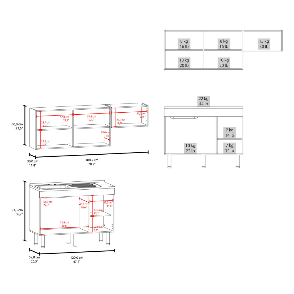 71-Inch Myton Kitchen Set – Confirmed Load Rating