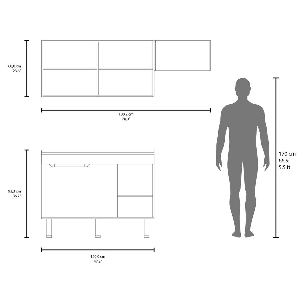 71-Inch Myton Kitchen Set – Dedicated Microwave Niche