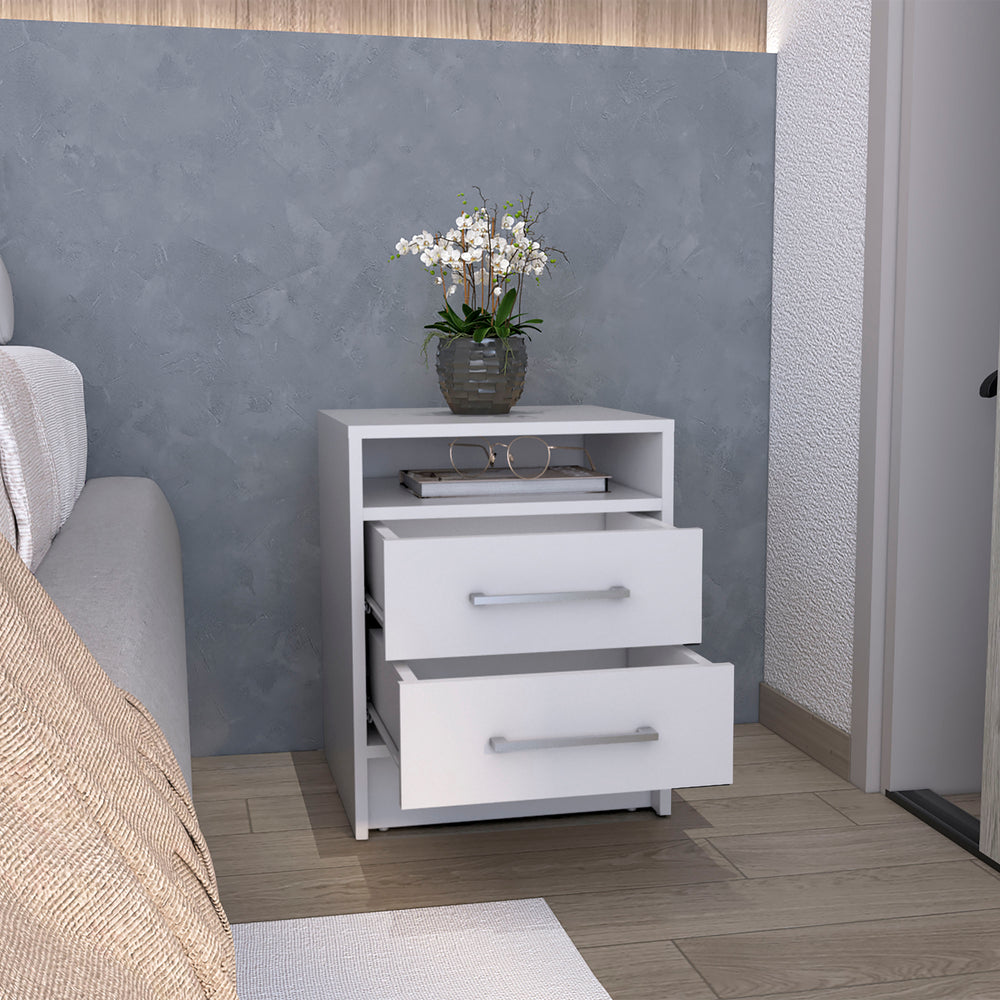 16-Inch Kelso Nightstand with 2-Drawer – Bold Black Finish