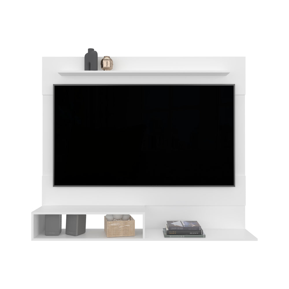 55-Inch Baden TV Stand with Wall-Mounted and 2 Open Shelves – Durable White Finish