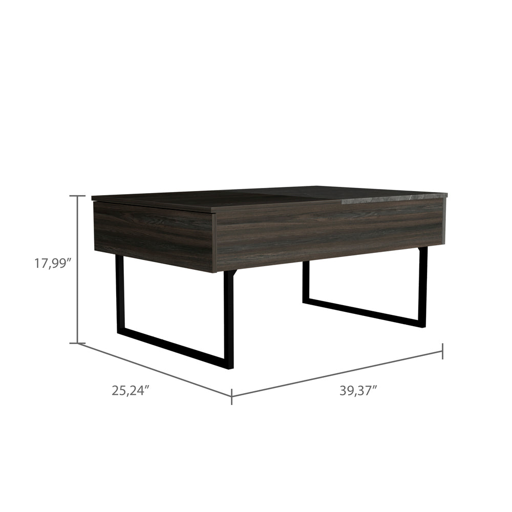 Toronto Lift Top Coffee Table with 1-Drawer – Marble-Look Tabletop