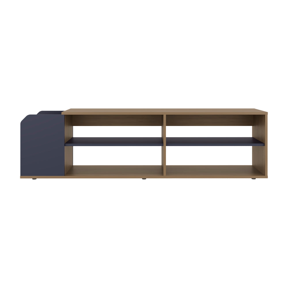 59-Inch Stem TV Stand with 5 Open Shelves – Durable Engineered Wood Build