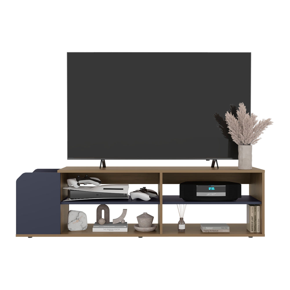 59-Inch Stem TV Stand with 5 Open Shelves – Open Shelving Layout