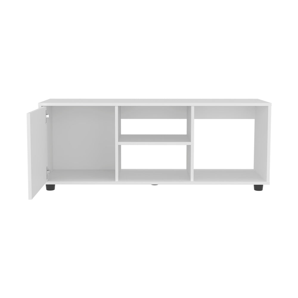 51-Inch Penndel TV Stand with Single Door and 4 Open Shelves – Low Profile Design