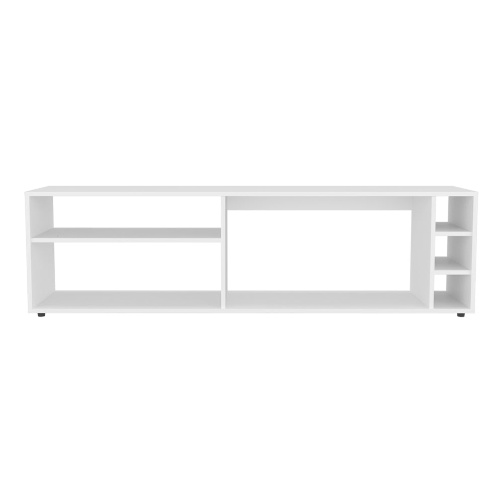 63-Inch Weir TV Stand with 6 Open Shelves – Durable Construction