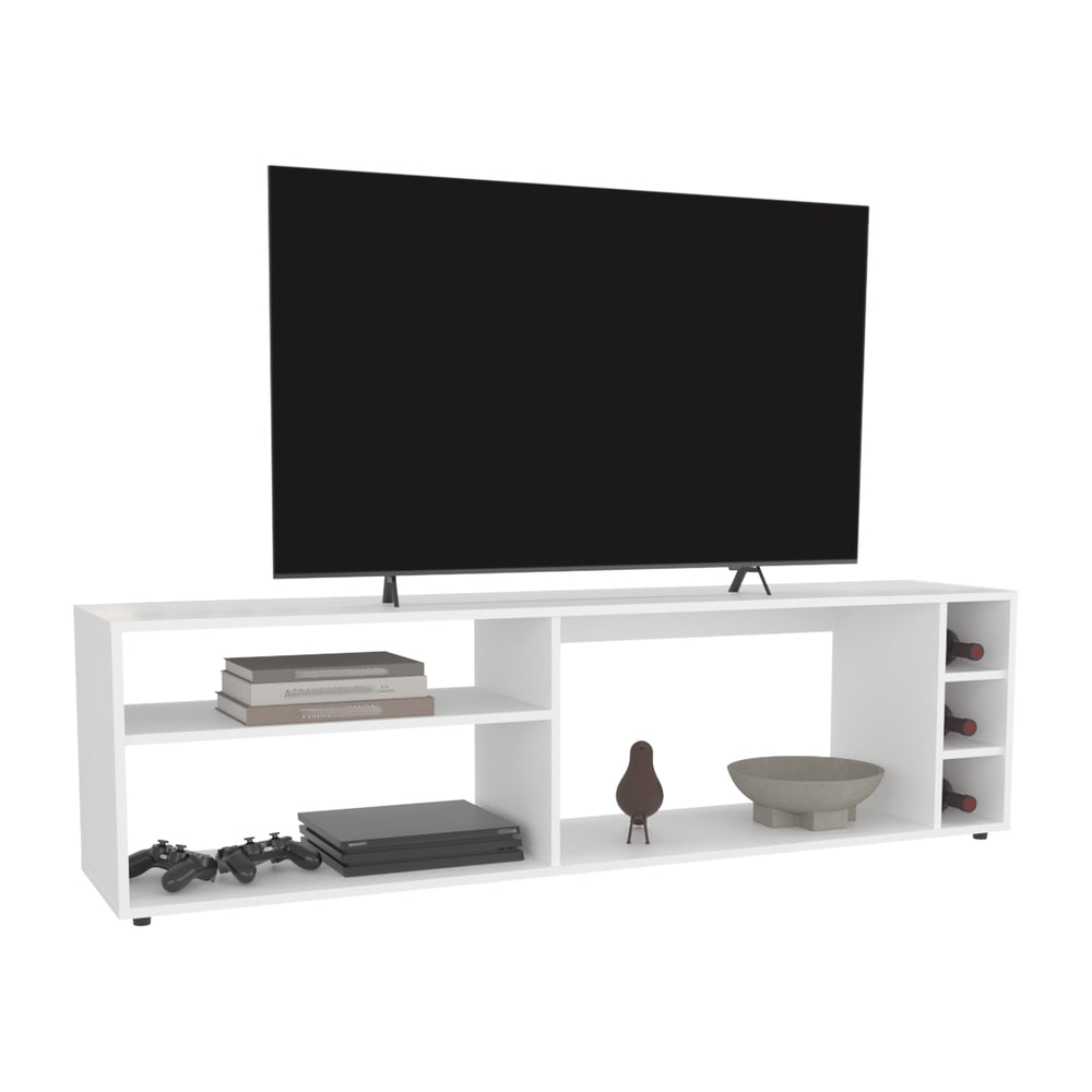 63-Inch Weir TV Stand with 6 Open Shelves – Wide Open Shelving