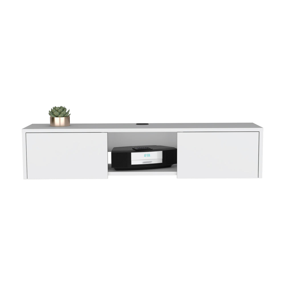 49-Inch Adel TV Stand with Wall-Mounted – Crisp White Finish